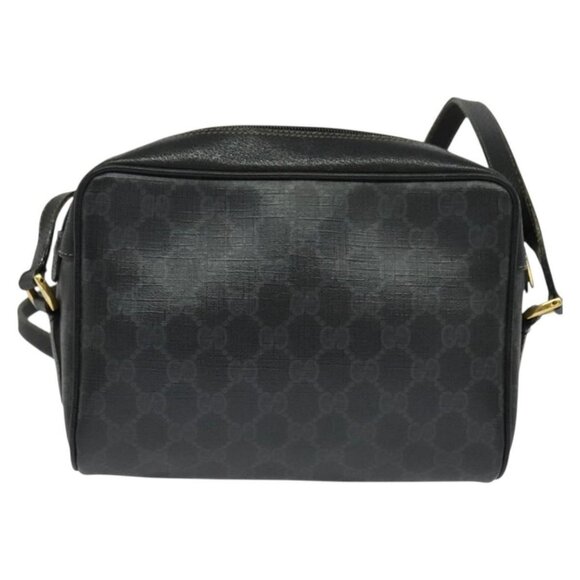 GUCCI GG Supreme Web Sherry Line Bag PVC Black Gold 119 02 087 Auth 120941 - Picture 3 of 16